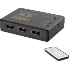 İlkyaz Fashion Ifk Hdmi Switch 4K Kumandalı 3 In 1 Out - Siyah HDX1308