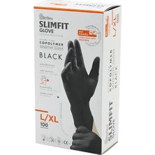 İlkyaz Fashion Ifk Reflex Slimfit Glove KOD-031 L-Xl Siyah Pudrasız Muayene Eldiven 100LÜ