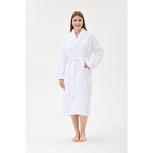 Anılsan Şalyaka Bornoz Beyaz %100 Pamuk Unisex Spa Için Ideal Kadın/Erkek