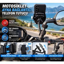 Zoli Motosiklet Ayna Bağlantılı Telefon Tutucu Titreşim Önleme Modüllü Universal