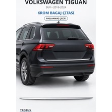 Trobus Volkswagen Tiguan 2016-2024 Uyumlu Krom Bagaj Çıtası Paslanmaz Çelik