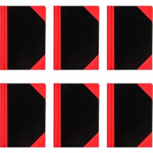 Str Store 90368 - Not Defteri A7, 6 Adet, Kladde Kareli, 96 Yapraklı, 70 G/m², Sert Kapaklı Kırmızı Siyah