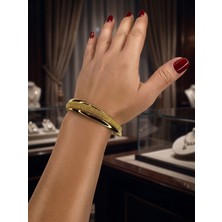 Altın Kaplama Gold Detaylı Dubai Model Kelepçe Bileklik