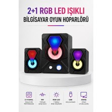 Lims Store Rgb LED Aydınlatmalı Bilgisayar Oyun Hoparlör Sistemi