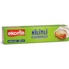 TeknoKapsül Kilitli Buzdolabı Poşeti 20X25 cm 12 Adet Tekrar Açılıp Kapanır, Buzdolabı ve Dondurucuya Uygun, Şeffaf, Çok Amaçlı Kullanım, Koku Karışmasını Önler