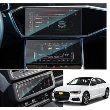 OEM Audi A6 ile Uyumlu 2019-2024 Model Alt Üst Multimedya ve Klima Kontrol 3 Parça 9h Nano Ekran Koruyucu