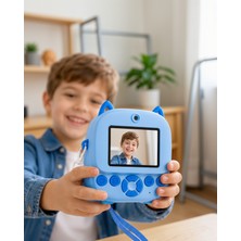 Lims Store Çocuk Fotoğraf Makinesi Selfie Özellikli UCZZS5PRİNTERMAVİ-4