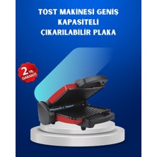 Lims Store Çıkarılabilir Plakalı 2000W Tost Makinesi – Termostatlı, Kolay Temizlenir