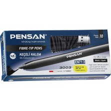 OEM Pensan 3003 Ofis Tipi Keçeli Kalem Siyah 10 Lu - PE3003KK10S