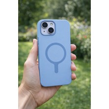 Lopard Apple iPhone 13 Kılıf Cıvıl Cıvıl Magsafe Şarjlı Kılıf Silikon Kapak Baby Blue Magsafe Telefon Kılıfı