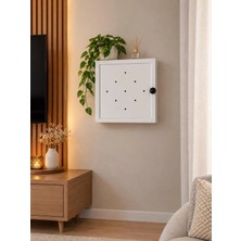 Altınbaşak Dekorasyon Modem Saklama Kutusu Beyaz 30 x 30 cm Derinlik 9,5 cm