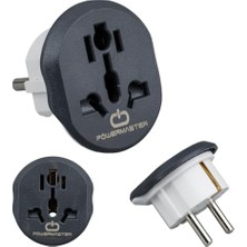 Myg Plus Amber LED Universal Seyahat Adaptörü - Amerikan, Ingiliz ve Avustralya Fişi Dönüştürücü - 16A 250V Kompakt Tasarım (2 Adet)