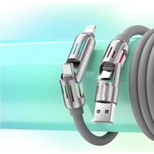 Khi-Zai IC02 4in1 240W Type-C To Type-C, USB To Lightning, Type-C To Lightning, Gri