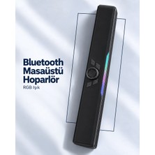 Khi-Zai Monitör Altı Kullanıma Uygun Şarj Edilebilir Bluetooth Soundbar Hoparlör Siyah