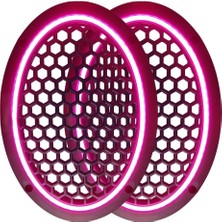 Khi-Zai Neon Işıklı (6x9) Inç Kaliteli Plastik Hoparlör ve Midrange Kapağı - 2 Adet - Pembe