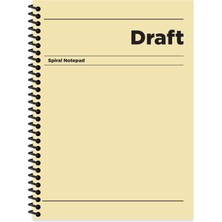 Nzm Store Kareli Sert Kapak Spiralli Draft Defter Sarı 17X24
