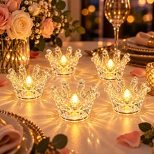 Khi-Zai 5 Adet Kristal Taç Mini LED Dekoratif Işık Pilli Masa Lamba 3304