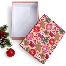 Nzm Store Yılbaşı Hediye Kutusu – 27X19X7 cm Noel Temalı Kapaklı Hediye Kutusu | Dayanıklı Karton, Varak Detaylı Yeni Yıl Hediye Paketi Kutusu Model 2