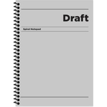 Khi-Zai Kareli Sert Kapak Spiralli Draft Defter Gri 17X24