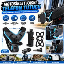 Khi-Zai Motorsiklet Kask Önü Takılan Telefon Tutucu Aksiyon Kamerası Takılabilen Aparat