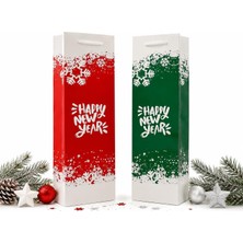 Nzm Store 12X38 Yılbaşı Temalı Şişe Boy Karton Çanta (2'li Set) | Yılbaşı Hediye Paketi