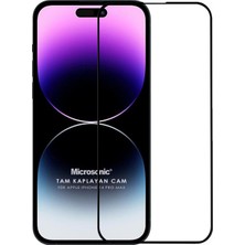 Khi-Zai Apple iPhone 14 Pro Max Tam Kaplayan Temperli Cam Ekran Koruyucu Siyah [iphone 14 Pro Max ile Uyumlu Ekran Koruyucu]