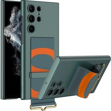 Khi-Zai Samsung Galaxy S23 ile Uyumlu Deri Parmak Tutuculu Stand Olabilen Kamera Koruma Çıkıntı Yükselti Magsafe ile Uyumlu Askı Kayış Askılı Ince Sert Rubber Kılıf