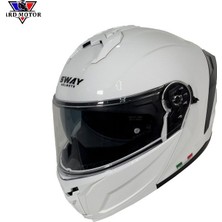 Sway 919 Güneş Vizörlü Çene Açılır Kask Beyaz