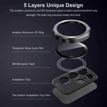 Khi-Zai Kamera Lens Koruyucu Kırılmaz Metal Çerçeveli Kamera Lens Koruma Siyah Samsung Galaxy S23 Ultra S918 ile Uyumlu Ürün