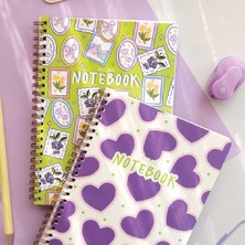 Nzm Store A5 Spiralli Karton Kapak 2’li Set Çizgili Okul Defteri 80 Yaprak, Ders Programlı Yeşil Pul