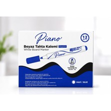 Khi-Zai Dordoi Piano 12'li Beyaz Tahta Kalemi 3 mm Yuvarlak Uç Mavi Renk – 13CM Uzunluk