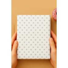 Nzm Store Paket Kağıdı, Metalik Puantiye Desenli, Gümüş-Beyaz, 70X100 cm 5 Adet