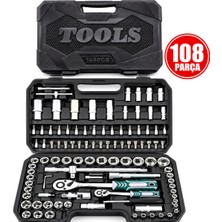 Khi-Zai 108 Parça Lokma Seti Lokma - Soket - Bits Adaptör - 2AD.CIRCIR Kolu Plastik Çantalı