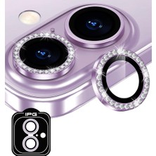 Khi-Zai iPhone Uyumlu Prolens Elmas Taş Çerçeveli Kamera Lens Koruyucu – Hd Netlik, Çizilmez Alumina Silikat Temperli Cam, Bireysel Kamera Lens Kapağı (Mor, iPhone 16/16 Plus)