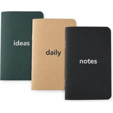 Nzm Store Cep Not Defteri, 3'lü Defter Seti, Çizgili, Çizgisiz, Noktalı Mıxed
