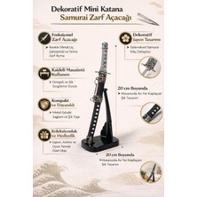 Khi-Zai Dekoratif Mini Katana Samurai Zarf Açacağı, Japon Stili Masaüstü Süs Kılıcı, Kaideli Koleksiyonluk Ofis Aksesuarı, Metal Görünümlü Mini Kılıç, Anime & Oyun Temalı Şık Hediyelik Obje (20 Cm)