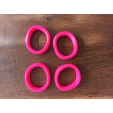 Khi-Zai Lastik Saç Tokası, Kalın 4 Adet – Yumuşak Kumaş Kaplama, Esnek ve Dayanıklı Kalın Saç Lastiği (Pembe Renkli)