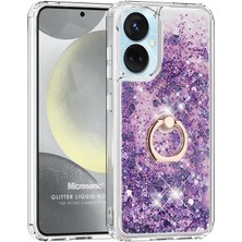 Khi-Zai Tecno Camon 19 Neo Için Kılıf Glitter Liquid Holder Mor [camon 19 Neo ile Uyumlu Kılıf - Mor]