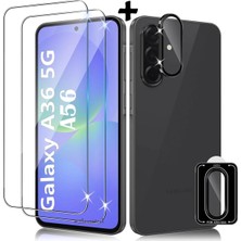 Khi-Zai Samsung Galaxy A37/A36/A56 ile Uyumlu Kamera Koruma Lens Koruyucu Cam + 9h Ekran Koruyucu Cam 2in1 Set