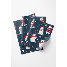 Nzm Store Kış ve Yılbaşı Temalı Hediye Paketleme Kağıdı 50X35 cm 10 Adet