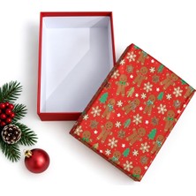 Nzm Store Yılbaşı Hediye Kutusu – 18X12X6 cm Noel Temalı Kapaklı Hediye Kutusu | Dayanıklı Karton, Varak Detaylı Yeni Yıl Hediye Paketi Kutusu Model 2
