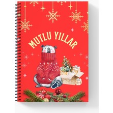 Khi-Zai A5 Spiralli Karton Kapak Yeni Yıl Temalı Defter Kareli 96 Sayfa Perforajlı Çek Kopart Sayfa 90 Gr.