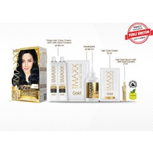 Khi-Zai Gold Serisi 24K Altın Parçacıklı Serum ile 1 Kutu 2 x 50 ml ve Geliştiriciler Saç Boyası (Mavi Siyah 1.1)