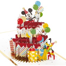 Nzm Store Imza Kağıt Wonder Pop Up Doğum Günü Kartı (Disney Mickey Mouse ve Arkadaşları)