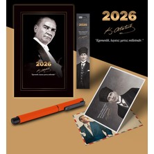 Nzm Store 2026 Gazi Paşa Atatürk Ajandası Ayraç Kartpostal Kalem - Turuncu
