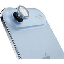 Khi-Zai iPhone 17 Air ile Uyumlu Safir Kamera Lens Koruyucu - Alüminyum Çerçeveli, Hizalama Aparatlı, Su Geçirmez Glue Layer,%95+ Kristal Netlikte 9h Safir Cam - Gök Mavisi