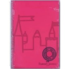 Khi-Zai A4 Boy 80 Yaprak Plastik Kapak Telli Çizgili Defter, Pembe
