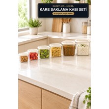 Viracasa 6'lı Kare Saklama Kabı Seti 275-3200 ml Iç Içe Geçen Kapaklı Şeffaf Plastik Buzdolabı Kabı