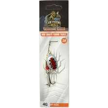 Lion Fishing Döner Kaşık 4g No:2 - Gümüş Kırmızı Benekli Alabalık Kaşığı - Sharp Hook