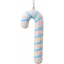 My Balli Store Yılbaşı Süsü Pastel Renk Baston Mavi Pembe 20 cm